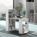 Miniatyrbillede 1 af 5: Skrivebord med bogreol Computerbord med 6 hylder PC bord med hylde Kontorbord hvid