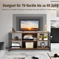 Pikkukuva 5 / 5: TV-kaapin alhaalla avoimilla lokeroilla TV-hylly televisioille 65 tuumaan asti 140 x 40 x 62,5 cm Maalaismainen ruskea