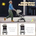 Miniatyrbilde 4 av 5: Sammenleggbar barnevogn reisevogn med justerbar rygg og baldakin barnevogn med koppholder grå