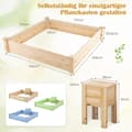 Miniatyrbillede 2 af 5: Højbed med kompostbeholder træhaveseng 300 L kapacitet plantekasse 124 x 124 x 25,5 cm