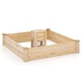 Miniatyrbillede 1 af 5: Højbed med kompostbeholder træhaveseng 300 L kapacitet plantekasse 124 x 124 x 25,5 cm