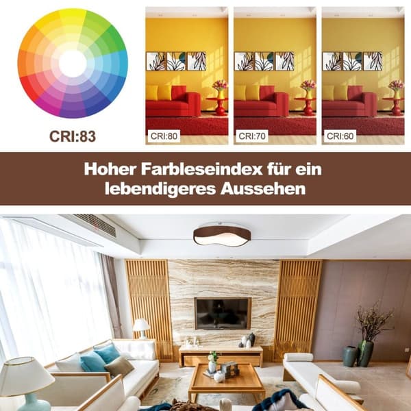 24W LED-taklys energisparende taklampe med trekorn 41,5 x 10 cm