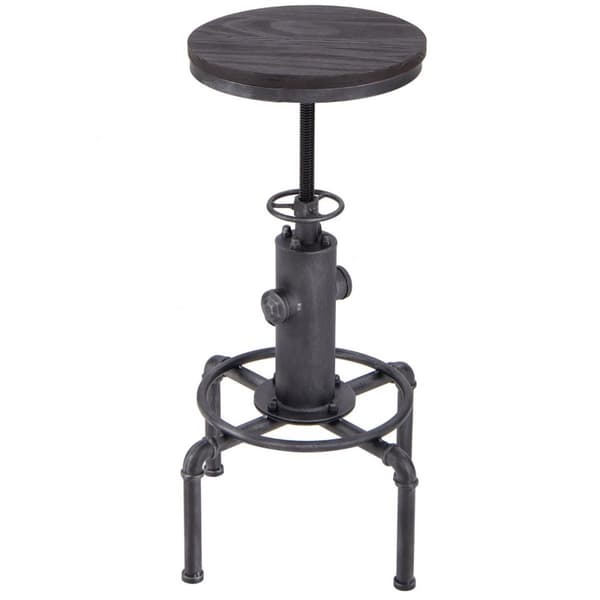 Barstol höjdjusterbar 59,5-75 cm barstol av trä och metall