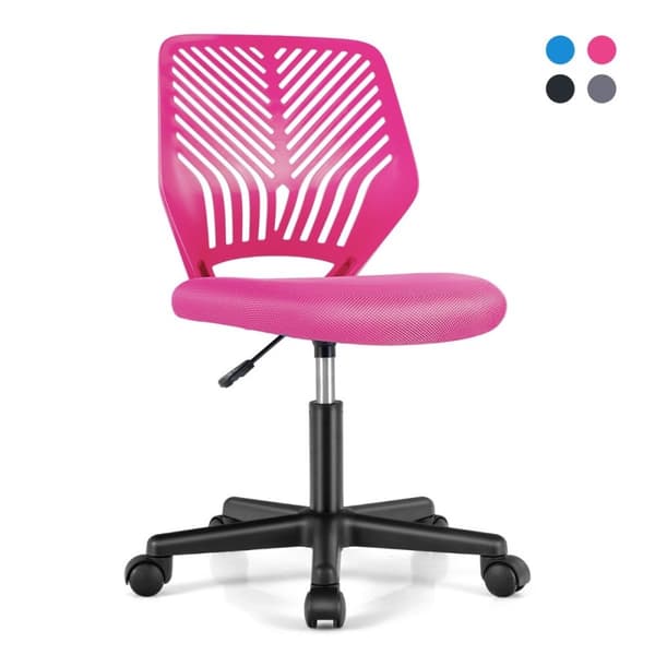 Skrivebordsstol til børn armløs børnebordsstol 54 x 54 x 77-89 cm pink