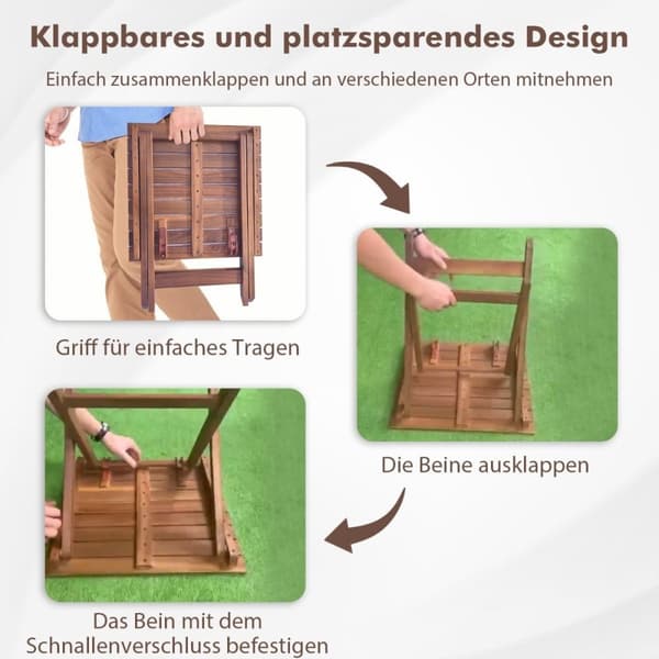 Sidebord akasietre hagebord lite balkongbord X-form 46 x 46 x 45 cm