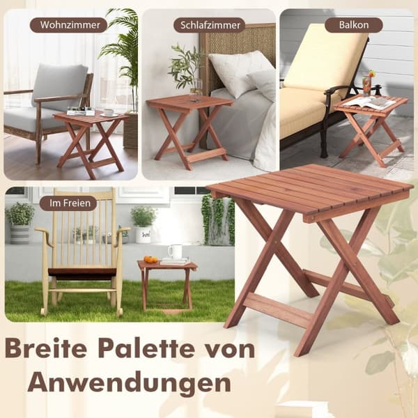 Sidebord akasietre hagebord lite balkongbord X-form 46 x 46 x 45 cm