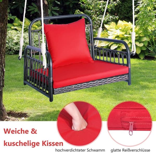 Hengestol, terrassehuske, kan holde opptil 180 kg, hengende sete med sete og ryggputer 80 x 65 x 58 cm