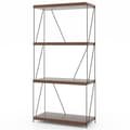Miniatyrbilde 1 av 5: 4-lags stående hylle med metallramme Industriell bokhylle Oppbevaringsstativ 60 x 29,5 x 105 cm