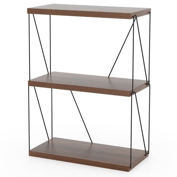 3-lags stående hylde med metalramme Industriel reolopbevaringsstativ 60 x 29,5 x 82 cm
