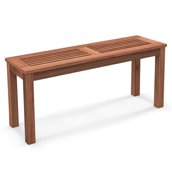 2-seters hagebenk uten ryggstøtte, værbestandig benk, trebenk, 100 x 30,5 x 47 cm
