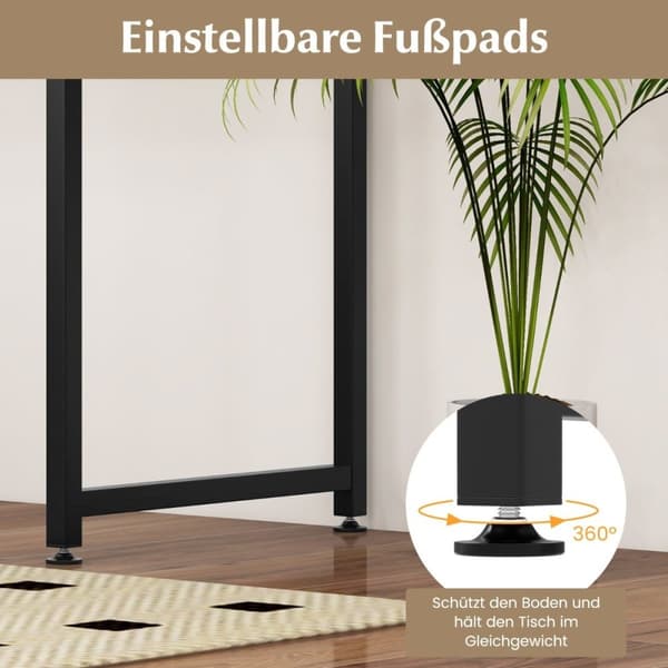 PC bord med justerbare trædepuder, kompakt computerbord, 100 x 50 x 77 cm, brun