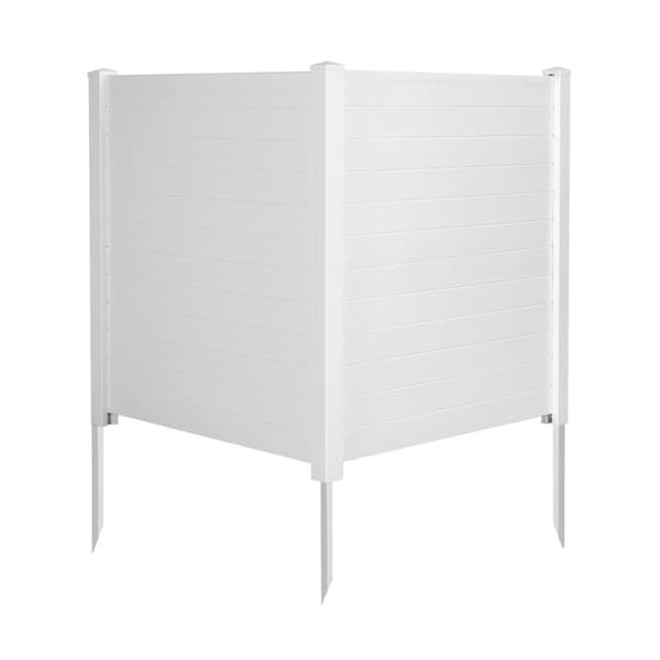 2 STK. Hagegjerde med stolper og beskyttelseshetter, 124 cm høyt, PVC-gjerde, plug-in gjerde, hvit