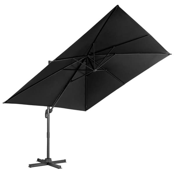 Parasoll 300 x 300 cm firkantet cantilever paraply med sveiv svart