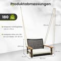 Miniatyrbilde 3 av 5: Verandahuske laget av enkelthengende rottingsete av flettet med sittepute 81,5 x 70 x 53,5 cm
