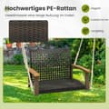 Miniatyrbilde 4 av 5: Verandahuske laget av enkelthengende rottingsete av flettet med sittepute 81,5 x 70 x 53,5 cm