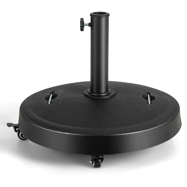 23 kg sateenvarjoteline pyörillä ja kahvoilla sateenvarjoteline sateenvarjotauvoille 38/48 mm Ø52 cm market sateenvarjoteline