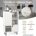 Miniatyrbilde 1 av 5: Bokhylle stablebar bokhylle med 2 dører og 5 rom som kan separeres med justerbar hylle 60 x 30 x 96,5 cm hvit