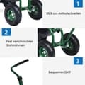 Miniatyrbilde 5 av 5: Rullende sete med hjul &amp; Uttrekkbart håndtak &amp; Kurv 360° roterende hagevogn hagesete 96,5 x 47,5 x 47-55 cm