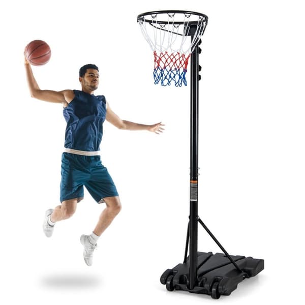 Basketball hoop udendørs bærbar basketball stativ 260-305 cm højdejusterbar sort