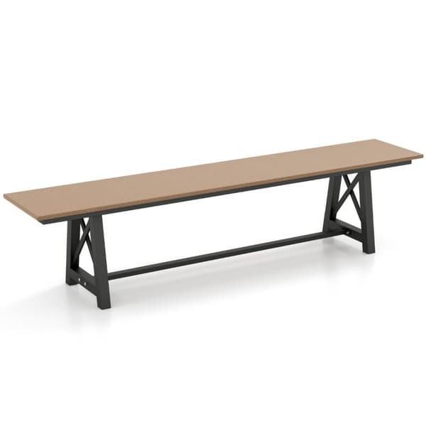 Hagebenk værbestandig 3-seters benk kan holde opptil 500 kg 183 x 35 x 41,5 cm brun