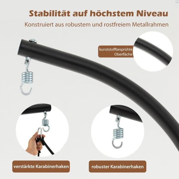 Hängstol med ram Fällbar hängstol med bekväma sitt- och ryggdynor