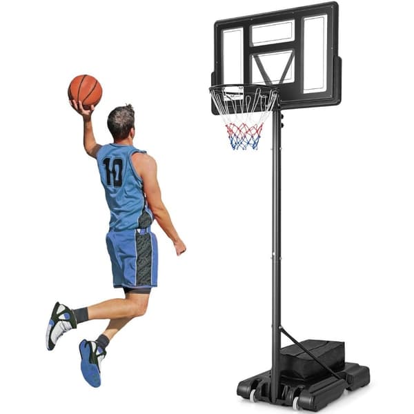 Utendørs basketballkurv med stativ og nett 135-305 cm høydejusterbart basketballstativ