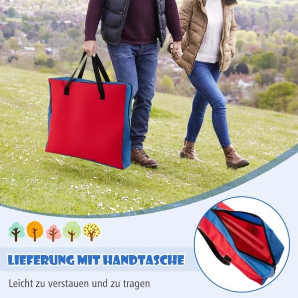 4 i rad stort fyra i rad-spel med bärväska & 42 schackpjäser vägg- eller bordsspel 62 x 20 x 48,5 cm blå