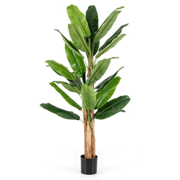 Kunstigt banantræ med 27 blade & naturlig stamme Bananplante Kunstig plante 195 cm