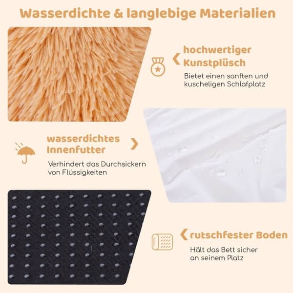 Fluffy hundeseng til mennesker & hunde med vaskbart hundetæppe 171 x 115 cm brun