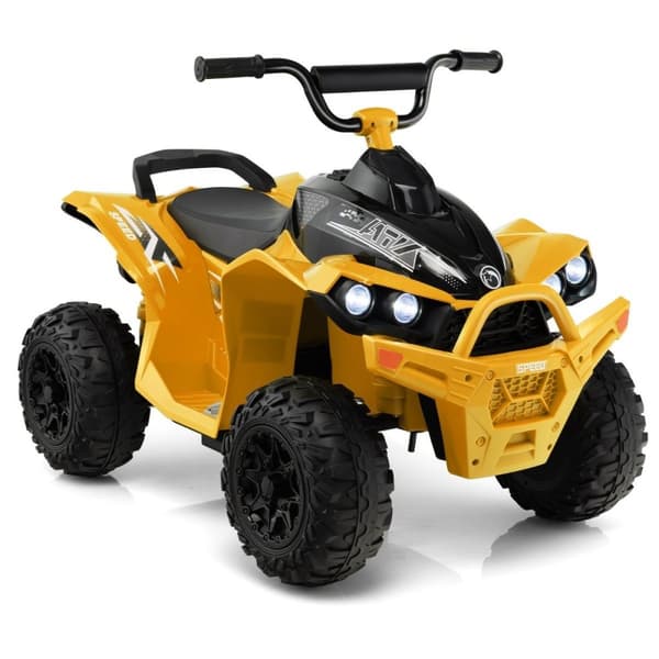 12V elektrisk børnequad med 2,2/4,3 KM/H hastighed &amp; Horn, musik &amp; LED lyser elektrisk quad gul