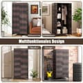 Miniatyrbillede 3 af 5: PE rattan garderobe med 2 døre &amp; Tøjstang & amp; 4 rums garderobe brun