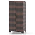Miniatyrbillede 1 af 5: PE rattan garderobe med 2 døre &amp; Tøjstang & amp; 4 rums garderobe brun