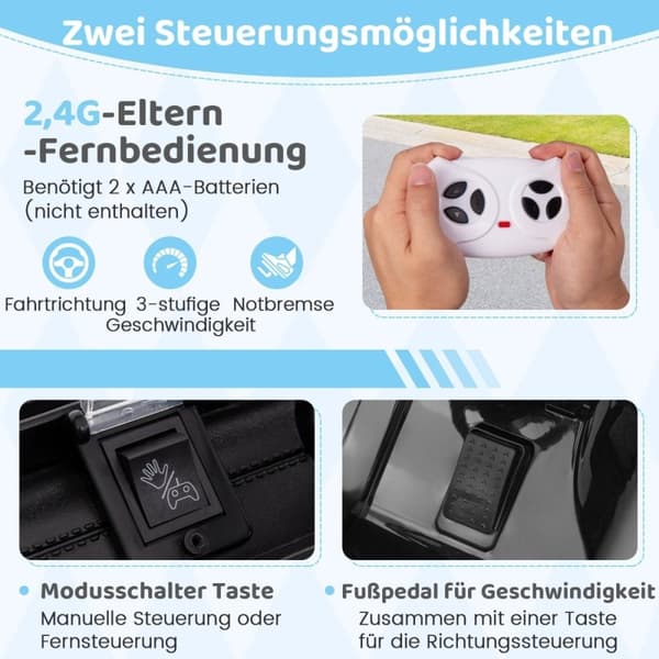 Elbil til børn med 2,4G fjernbetjening &amp; USB &amp; Lys &amp; Musik 12V børnebil jeep bil sort