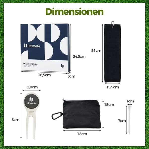 Komplett golfpresentset för män Golftillbehörsset med 3 golfbollar Golfpresent i presentförpackning