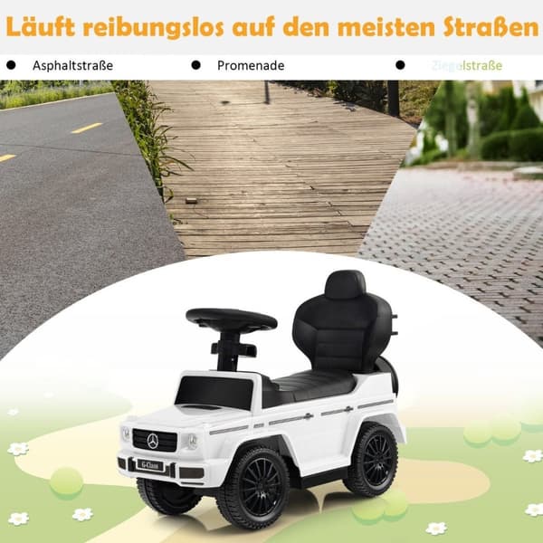 Lisensiert Mercedes Benz barnevogn med justerbart soltak &amp; Foreldrehåndtak barnevogn hvit
