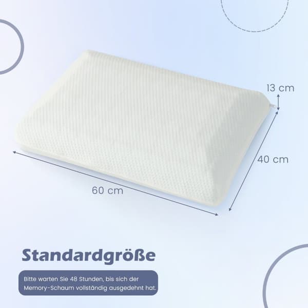 Bambus aktivert karbon putesett med 2 40 x 60 cm soveputer for smertelindrende søvn hvit