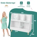 Miniatyrbilde 3 av 5: Barnehylle med 5 åpne rom bokhylle barneromshylle med heltre ben hvit