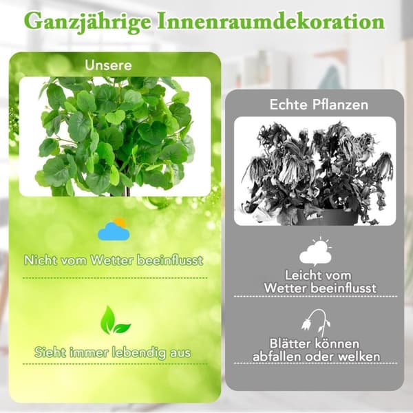 Kunstigt krabbetræ i en krukke med ægte træstamme og justerbare grene
