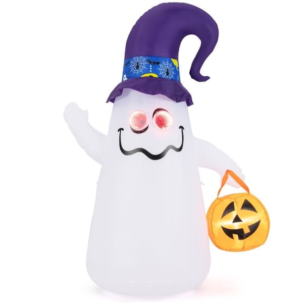 180 cm LED oppblåsbar Halloween-spøkelse med gresskar utendørs forferdelig dekorasjon Spøkelse Halloween-dekorasjon