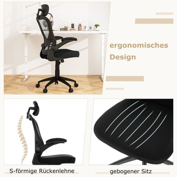 Ergonomisk kontorstol i mesh med gyngerygg direktørstol dreibar PC-stol