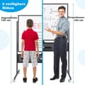 Miniatyrbild 3 av 5: 120 x 90 cm Dubbelsidig mobil whiteboardtavla med Pegboard &amp; Roller &amp; Svart stativ