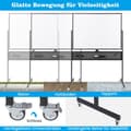 Miniatyrbild 5 av 5: 120 x 90 cm Dubbelsidig mobil whiteboardtavla med Pegboard &amp; Roller &amp; Svart stativ