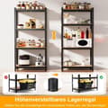 Miniatyrbilde 5 av 5: 4-lags oppbevaringsstativ med metallramme, kraftig stativ, kan holde opptil 720 kg, metallstativ, svart