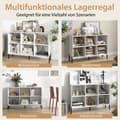 Miniatyrbillede 1 af 5: Reol med 6 rum stående hylde med hævede metalben og justerbare hylder 120 x 35 x 79,5 cm hvid