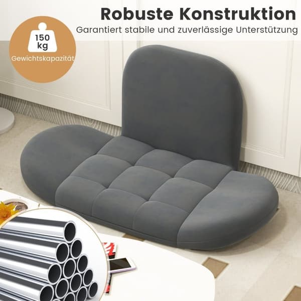 Lattiatuoli säädettävällä selkänojalla ja käsinojalla Bondensofa kokoontaitettava lattiatuoli harmaa
