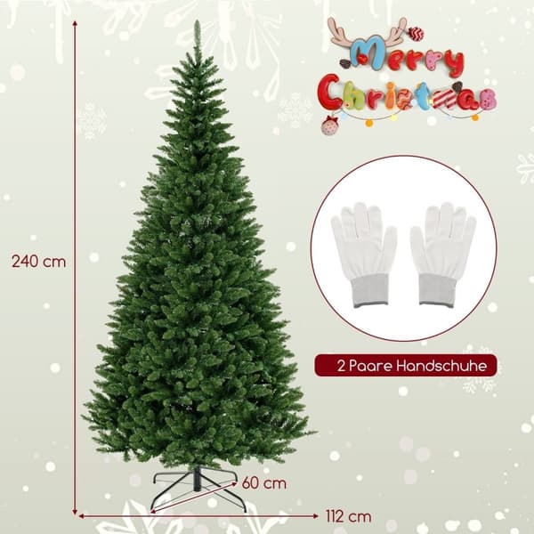 240 cm kunstjuletre med belysning for 270° hjørne kunstjuletre for hjemmegrønt
