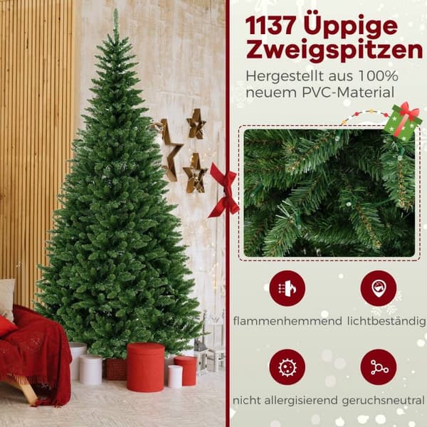 240 cm kunstjuletre med belysning for 270° hjørne kunstjuletre for hjemmegrønt