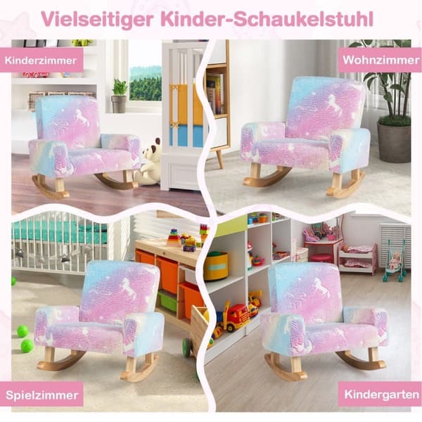 Gyngestol barnesofa glødende i mørket barnestol trukket i fargerikt flanellstoff