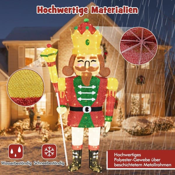 Stor jul Nötknäpparfigur med LED-lampor XXL Upplyst juldekoration