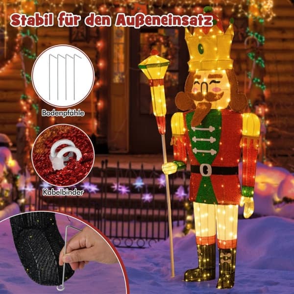 Stor jul Nötknäpparfigur med LED-lampor XXL Upplyst juldekoration